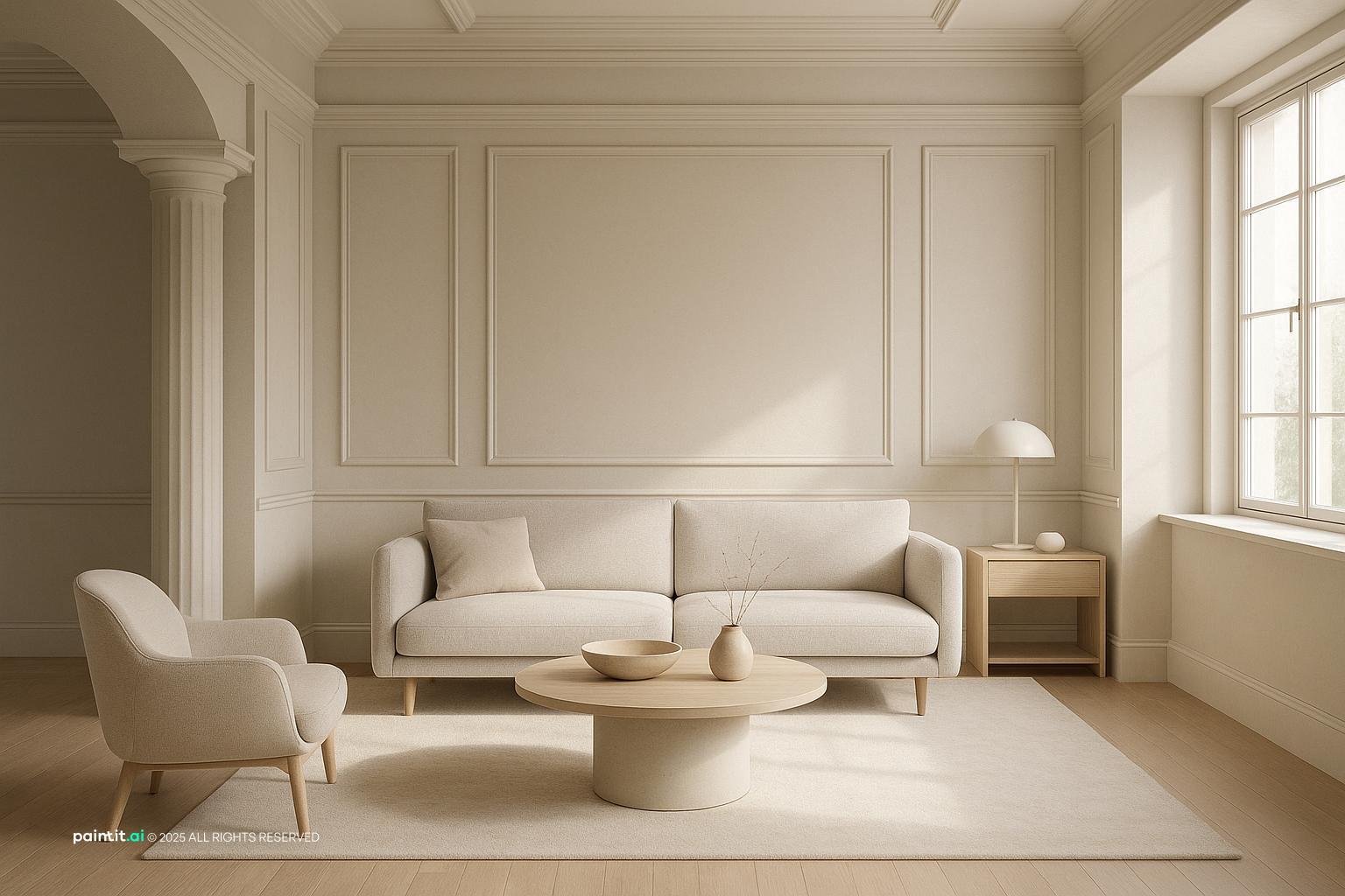 Warm Beige Living Room Ideas - Elegant Design Concepts | Paintit.ai - 3