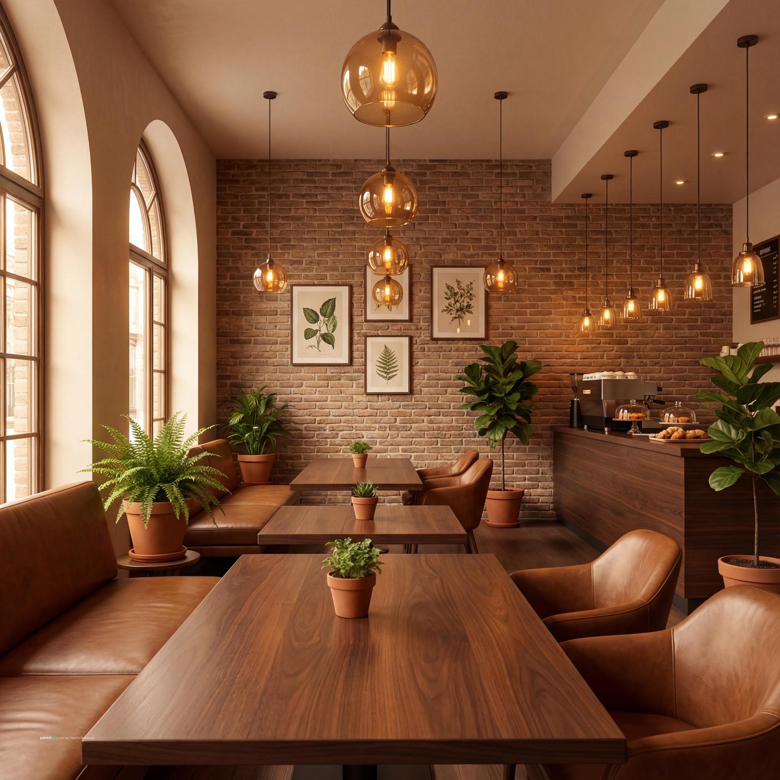 Small cafe bakery layout with compact seating