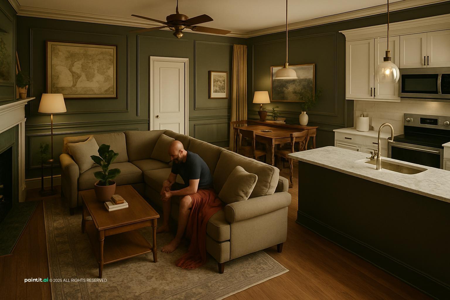 Victorian Dark Green Living Room: Elegant Decor Ideas | Paintit.ai - 32