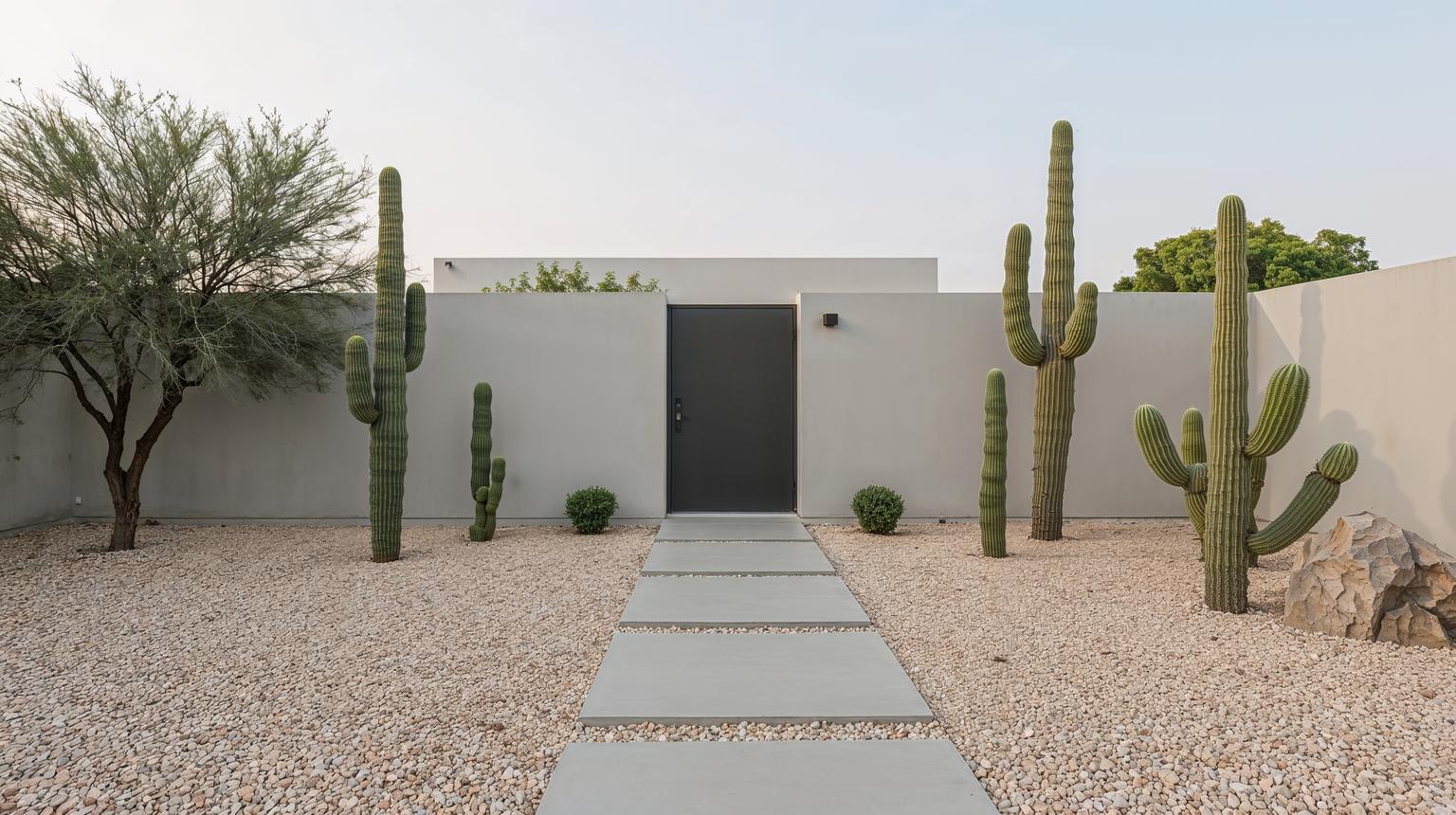 Modern Minimalist Desert Front Yard