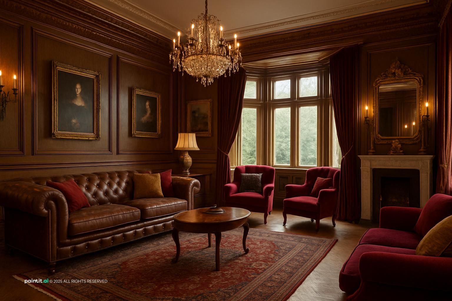 Wine Red Living Room: Elegant Decor Ideas | Paintit.ai - 17