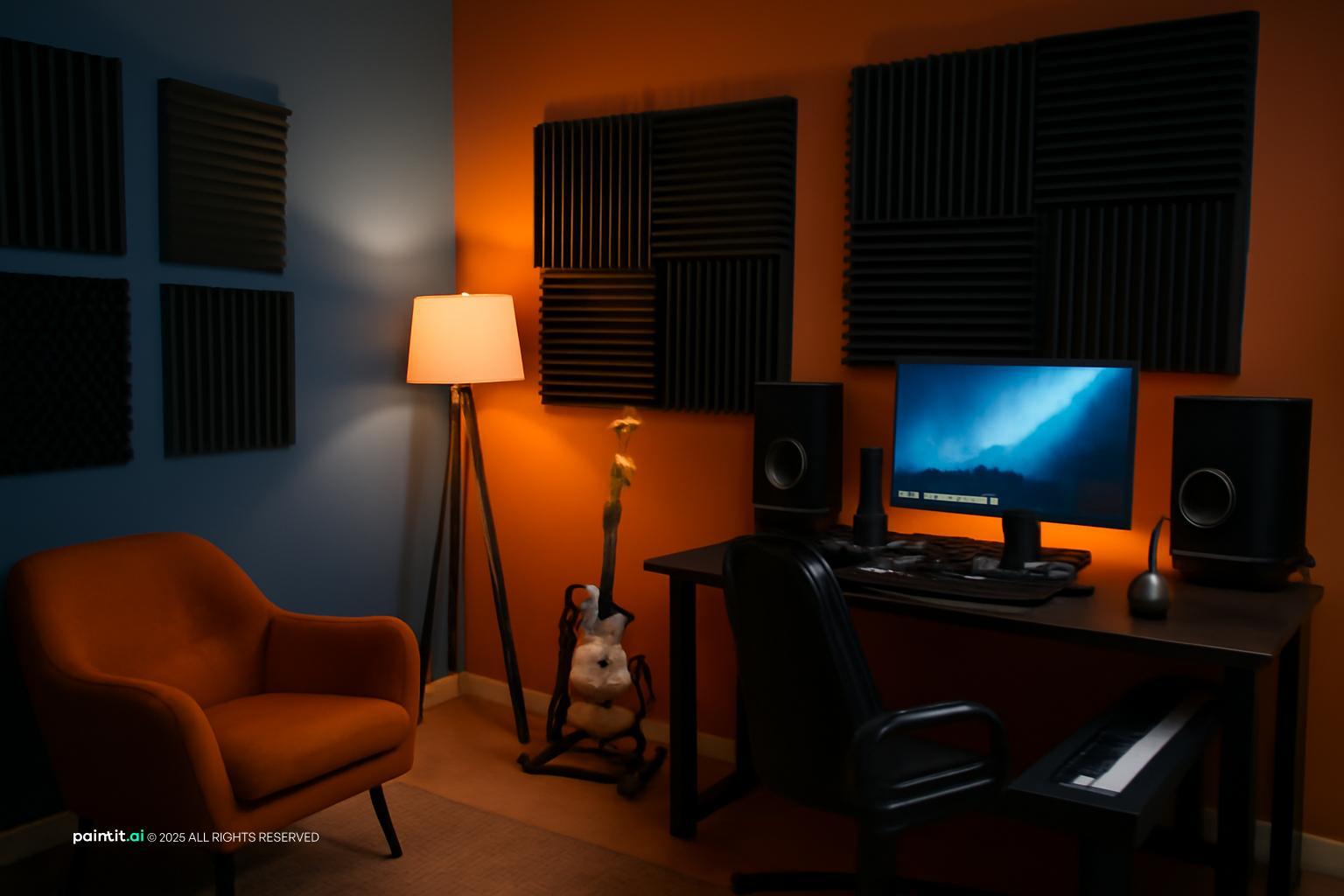 Orange and Blue Living Room - Vibrant Design Concepts | Paintit.ai - 10