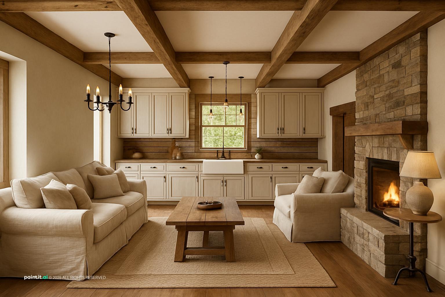 Coastal Farmhouse Living Room - Design Inspiration | Paintit.ai - 18