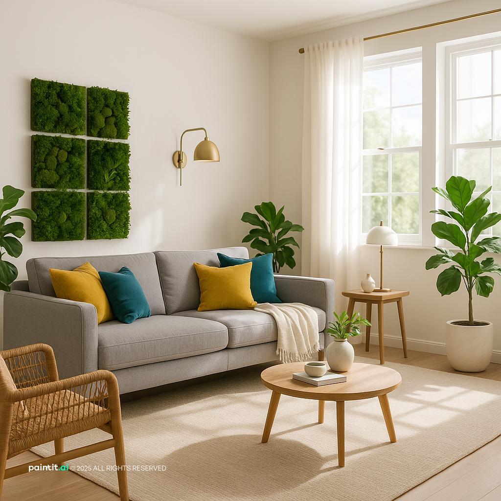 Yellow and White Living Room - Chic Interior Design Guide | Paintit.ai - 11