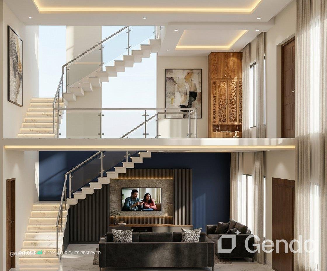 White Grey and Blue Living Room - Stylish Interior Ideas | Paintit.ai - 27