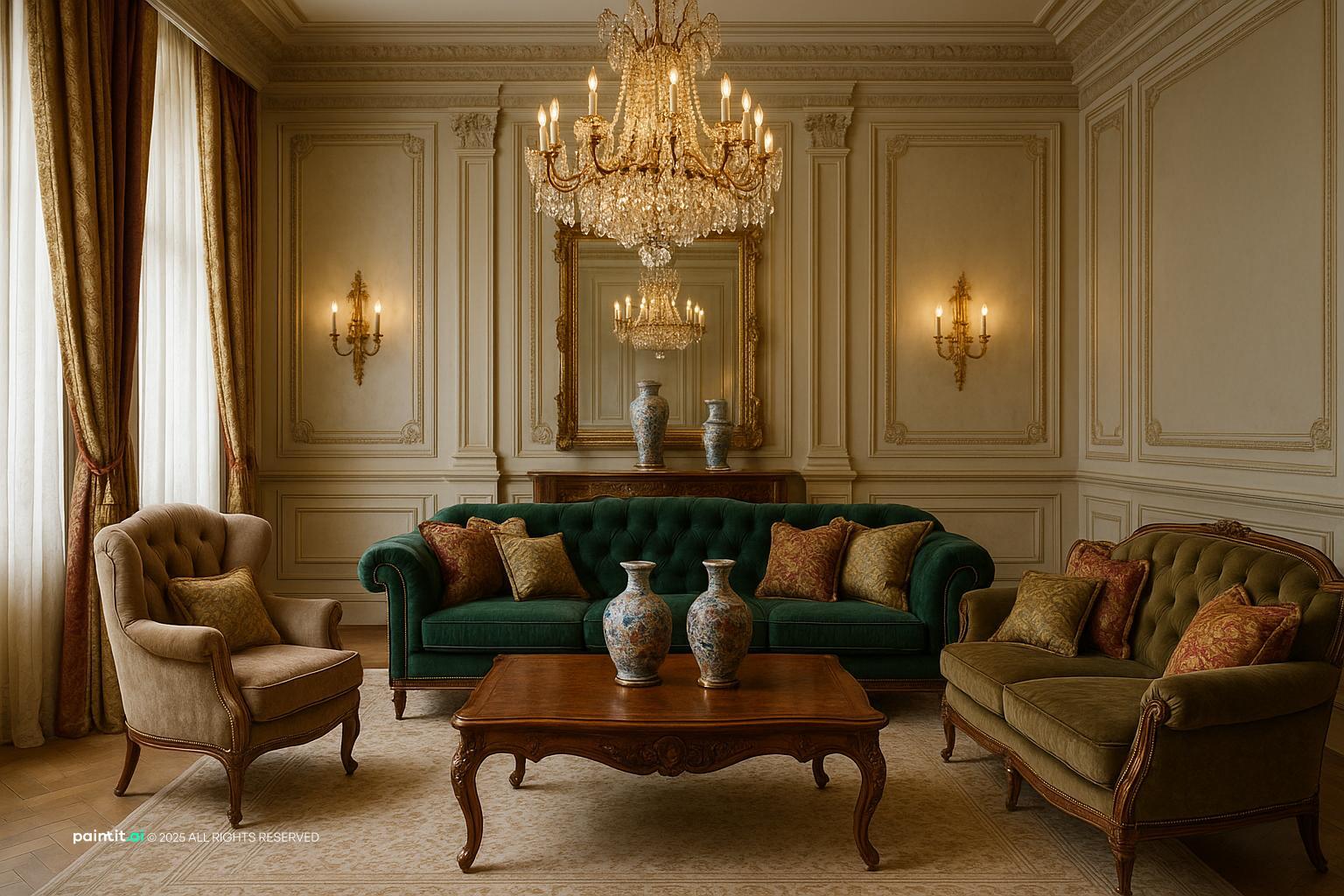 Luxury Neoclassical Living Room - Design Inspiration | Paintit.ai - 25