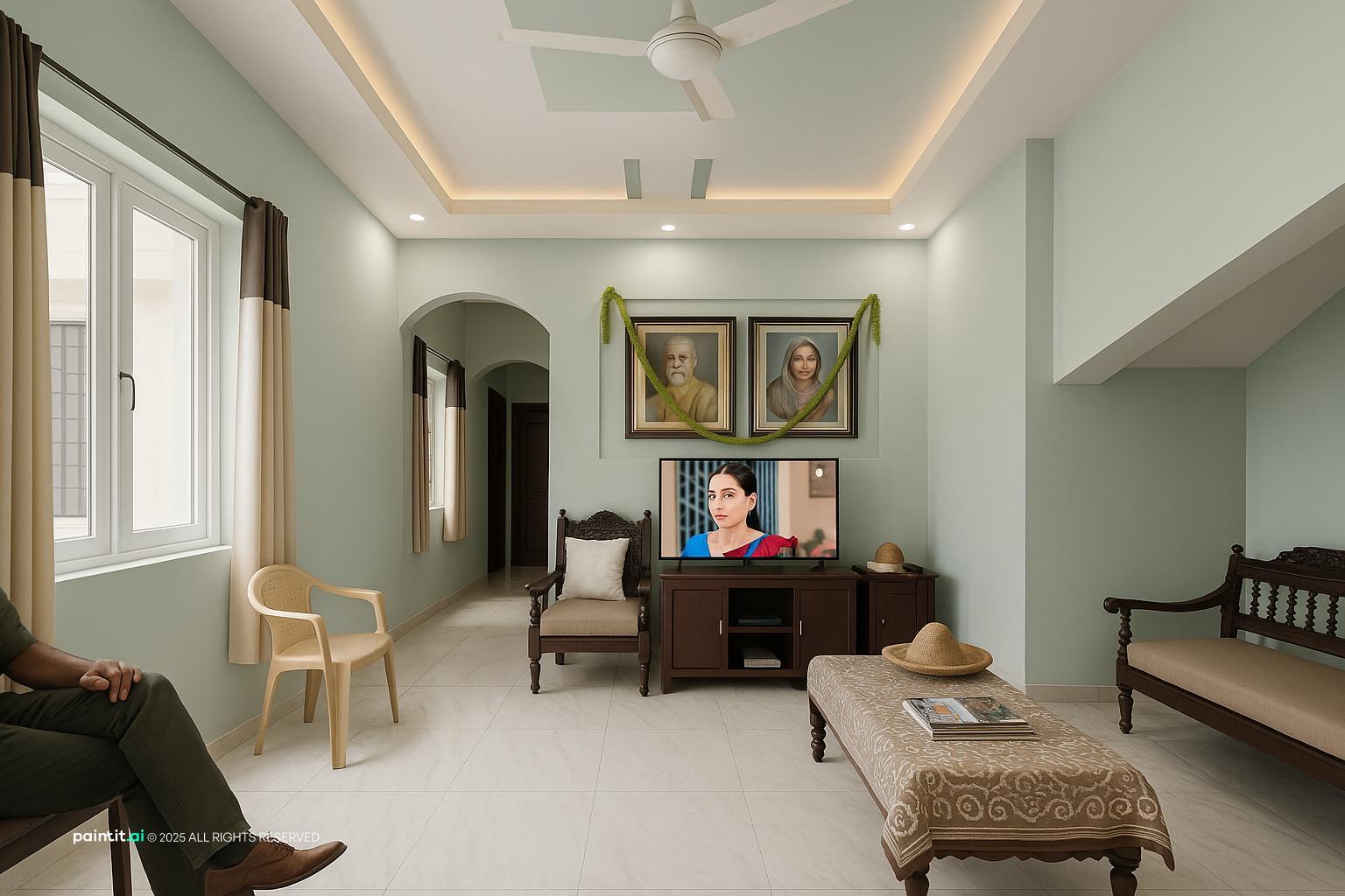 Sage Green and Cream Living Room - Sophisticated Design Ideas | Paintit.ai - 7