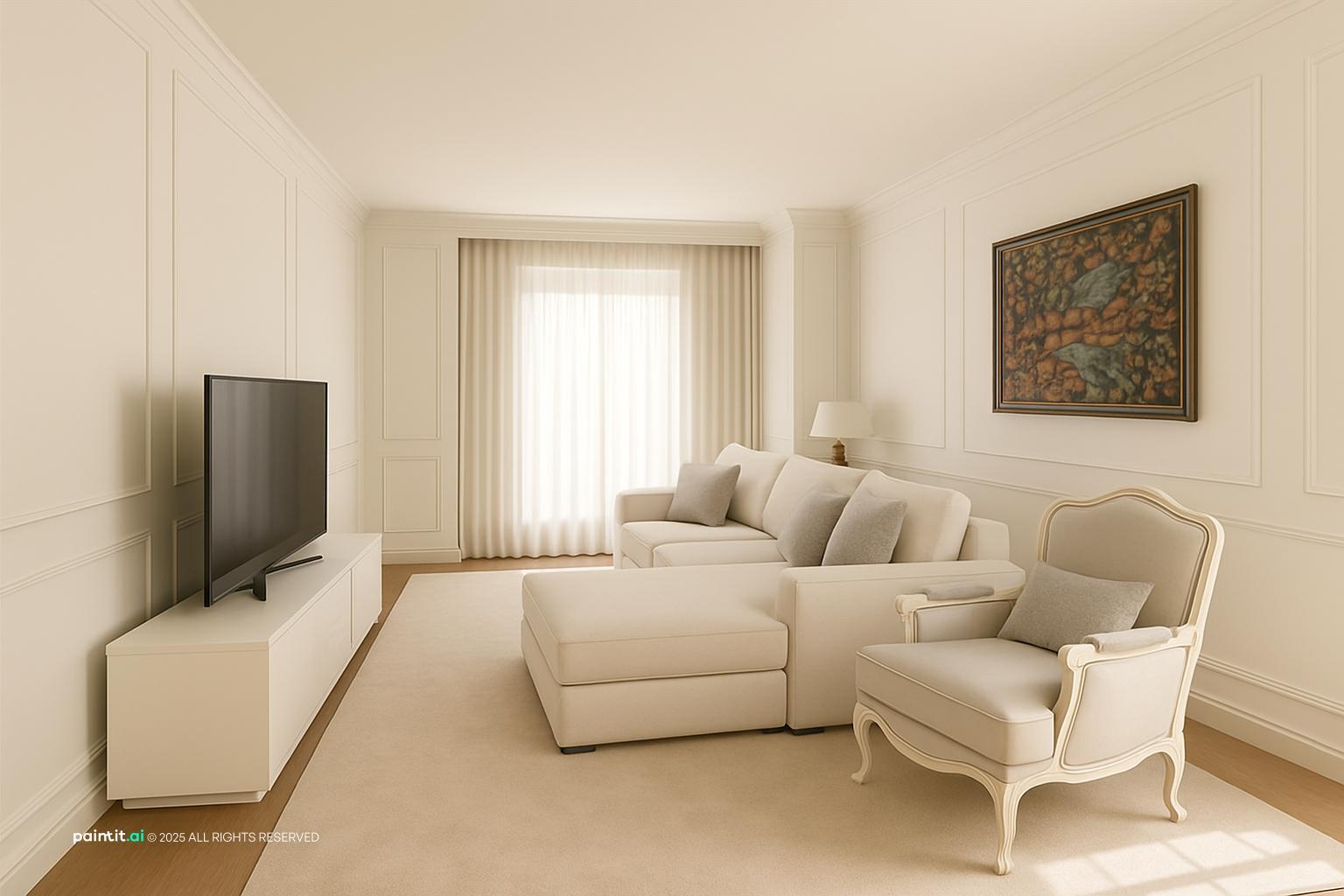 White Marble Living Room - Elegant Design Concepts | Paintit.ai - 12