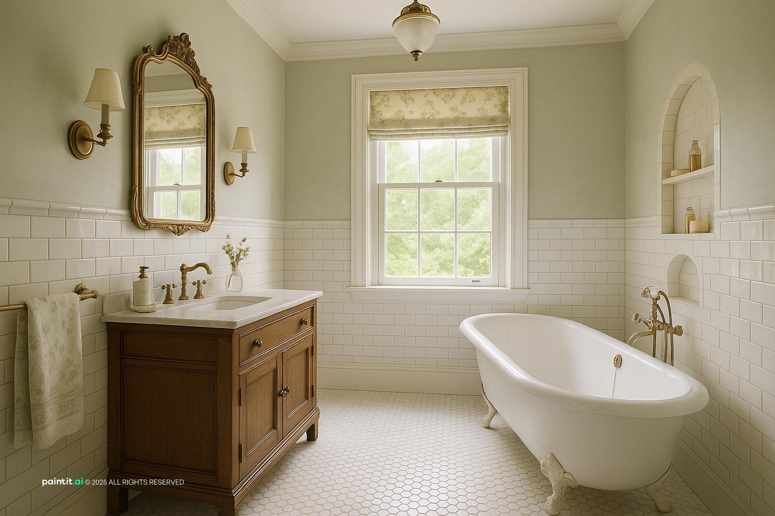 Victorian Bathroom with Ornate Finishes