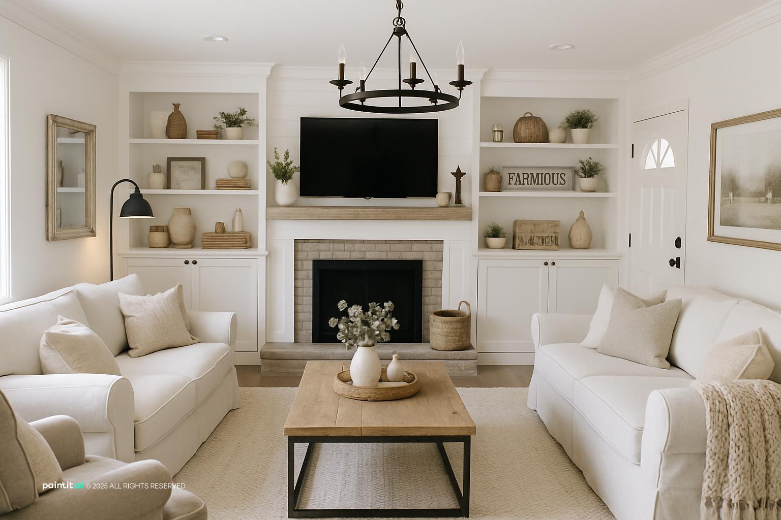 Rustic Farmhouse Farmhouse Living Room Ideas: Decor Concepts | Paintit.ai - 25