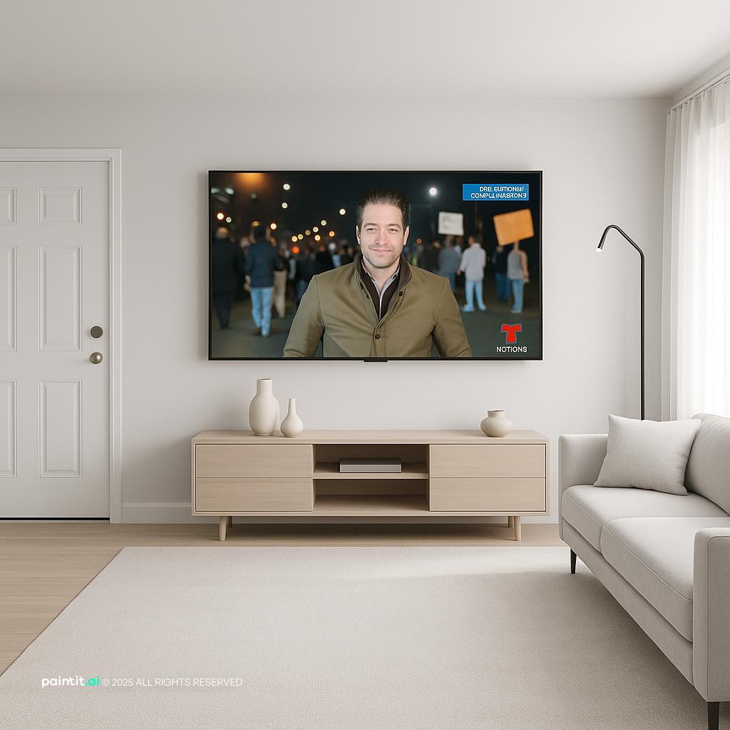 Zebra Shades Living Room - Modern Window Treatments | Paintit.ai - 10