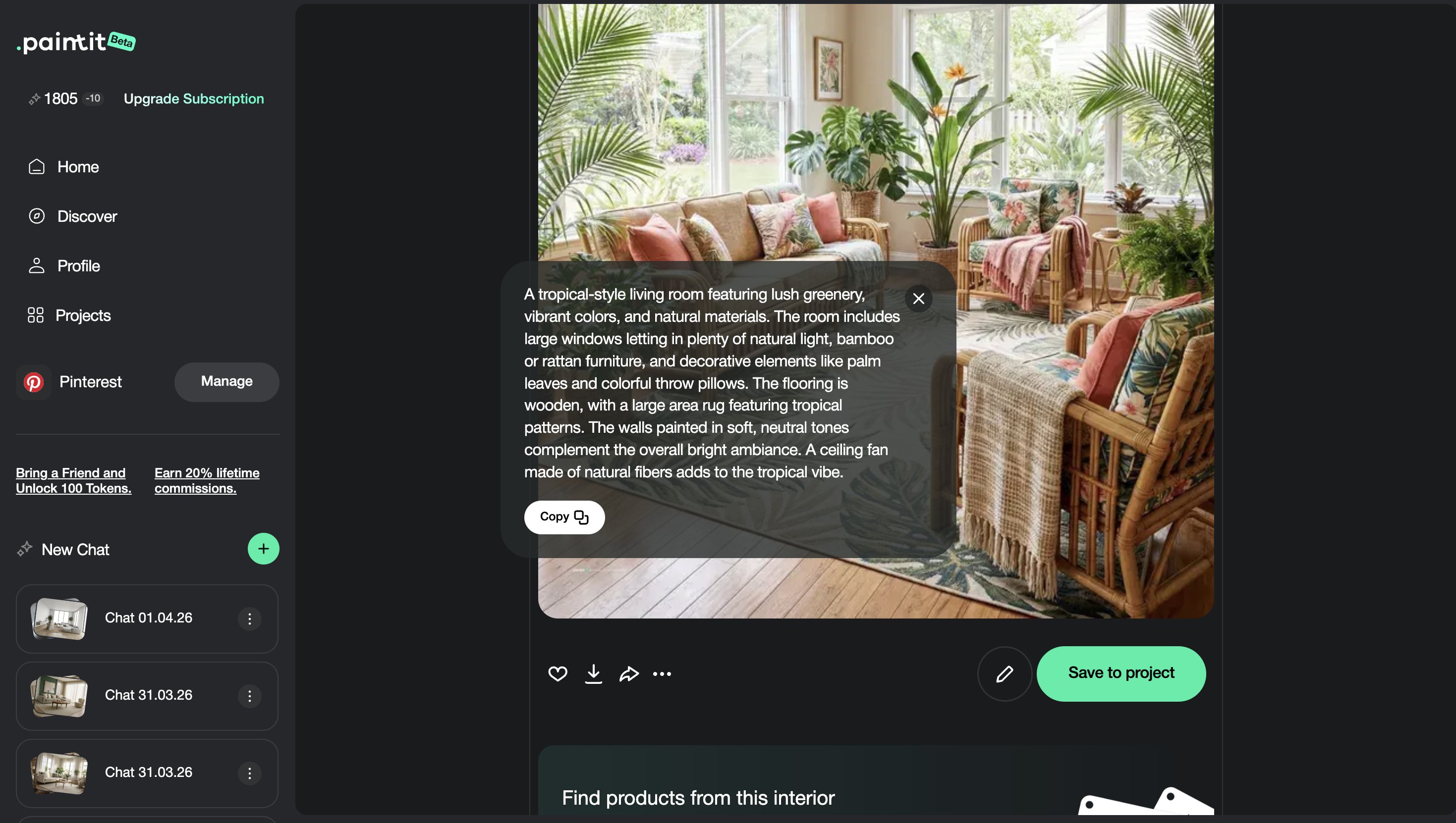 Pinterest-inspired prompt card examples paired with visual outcomes