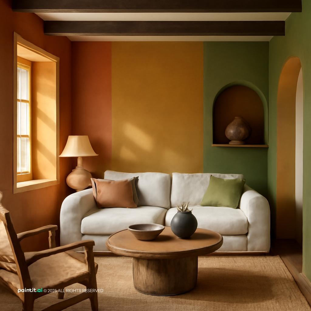 Earthy Living Room - Natural Design Inspiration | Paintit.ai - 12