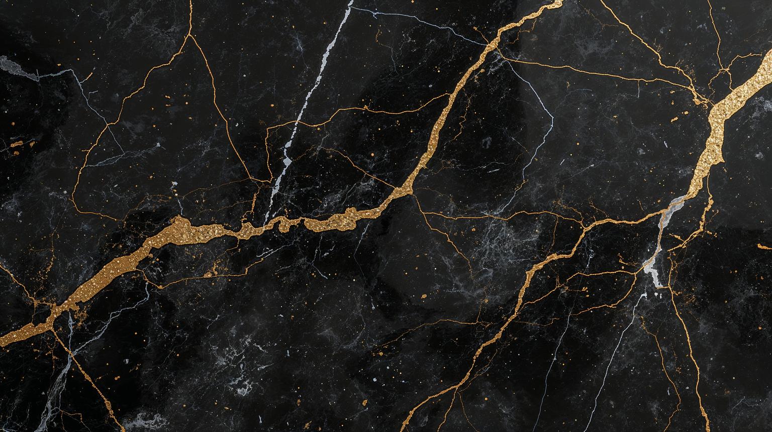 Black Marble with Gold Veining