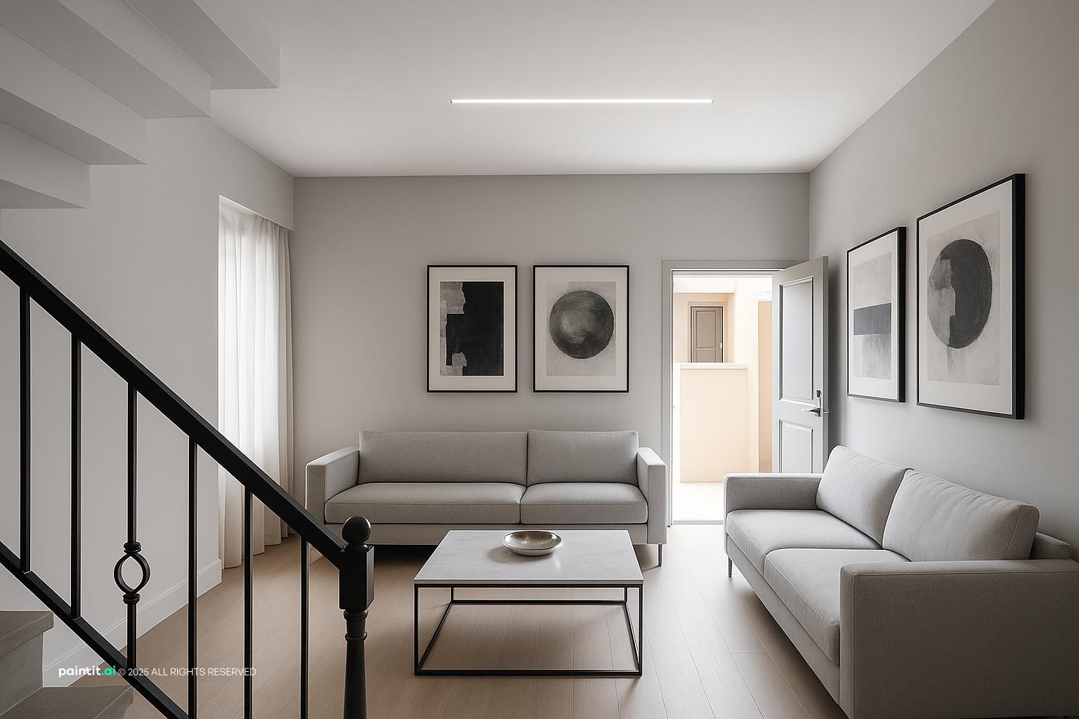 White Living Room With Black Trim - Elegant Interiors | Paintit.ai - 35