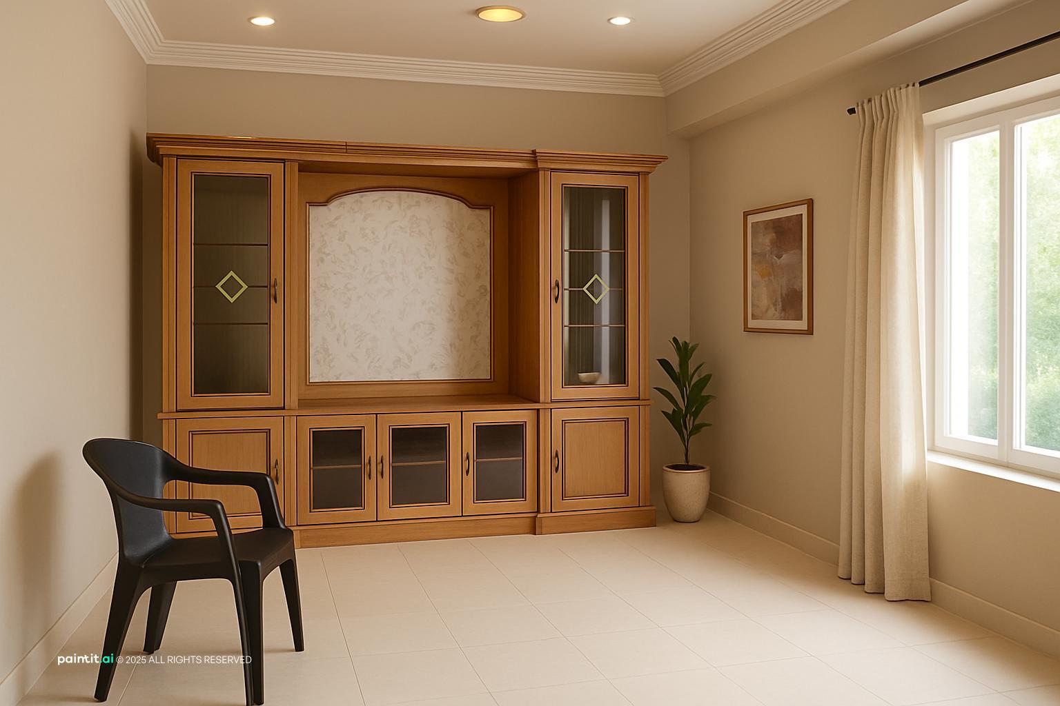 Zebra Shades Living Room - Modern Window Treatments | Paintit.ai - 16