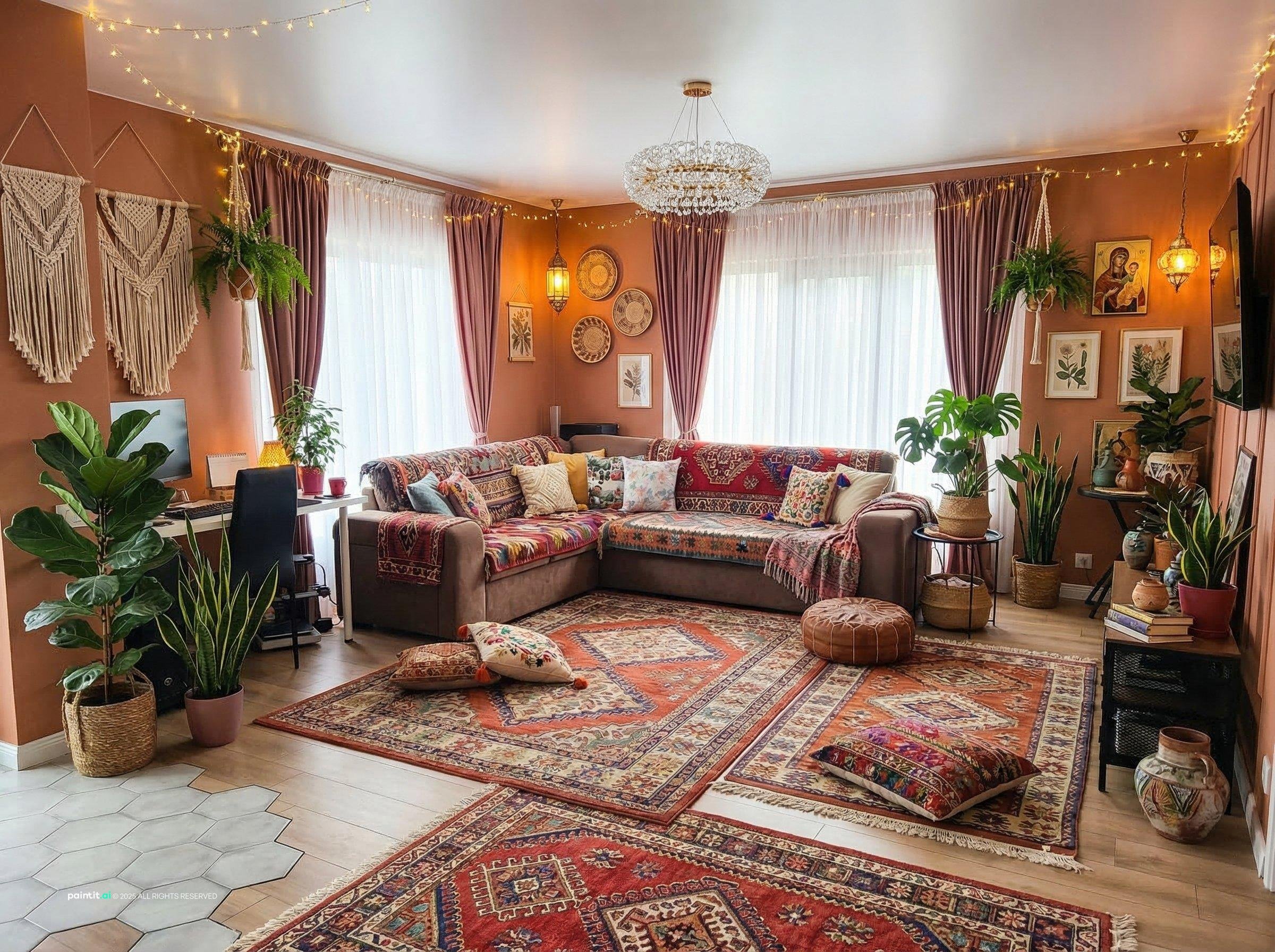 Boho Coastal Living Room: Design Inspiration | Paintit.ai - 2