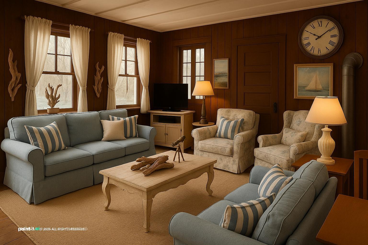 Nautical Theme Living Room: Coastal Decor Inspiration | Paintit.ai - 5