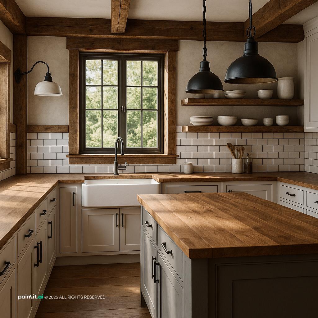 Modern Farmhouse Kitchen for Country Style Interior Design Characteristics