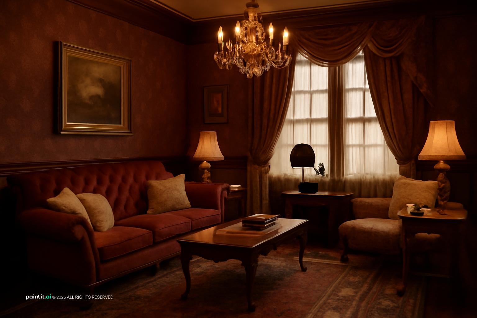 Wine Red Living Room: Elegant Decor Ideas | Paintit.ai - 10