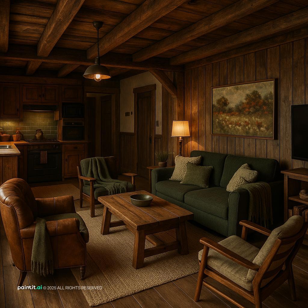 Barndominium Living Room - Rustic Chic Interiors | Paintit.ai - 24
