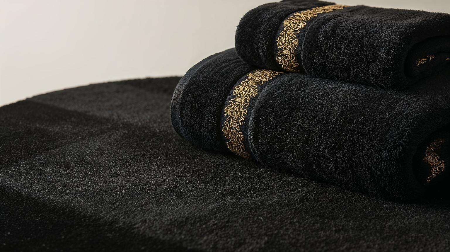 Black and Gold Rugs and Towels
