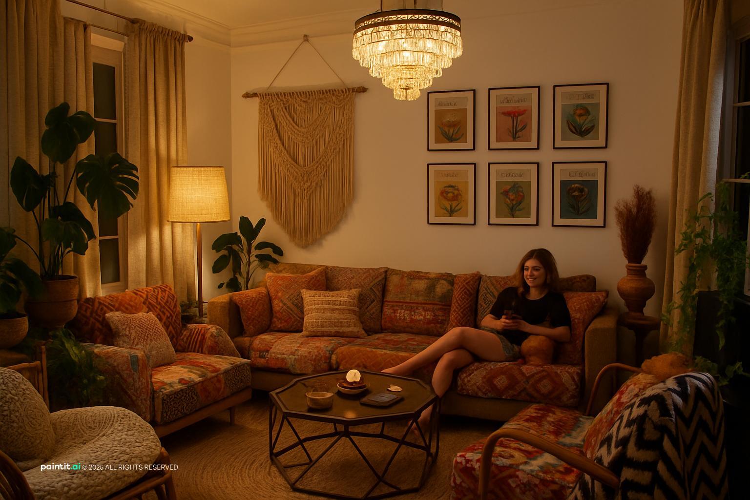 70s Inspired Living Room - Retro Decor Styles | Paintit.ai - 38