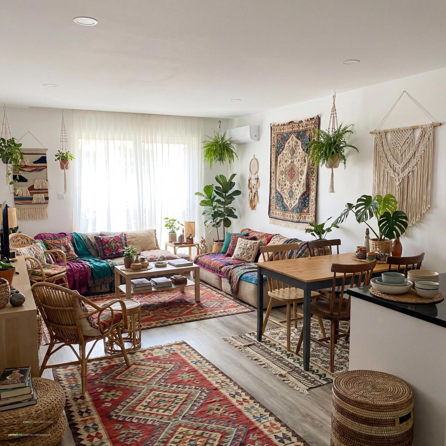 Cuban style interior design visual reference 12: rattan seating with tropical plants