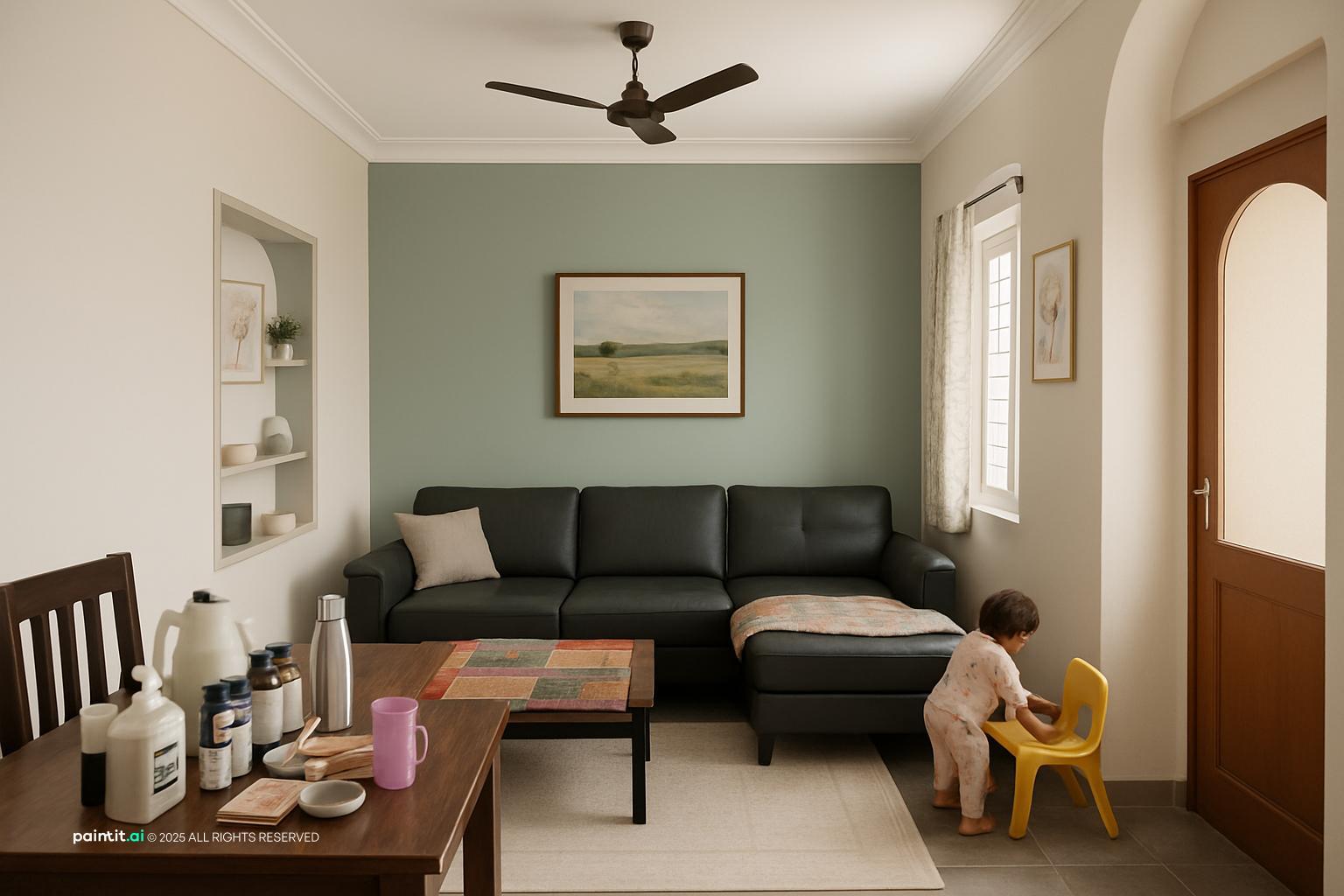 Sage Green and Cream Living Room - Sophisticated Design Ideas | Paintit.ai - 26