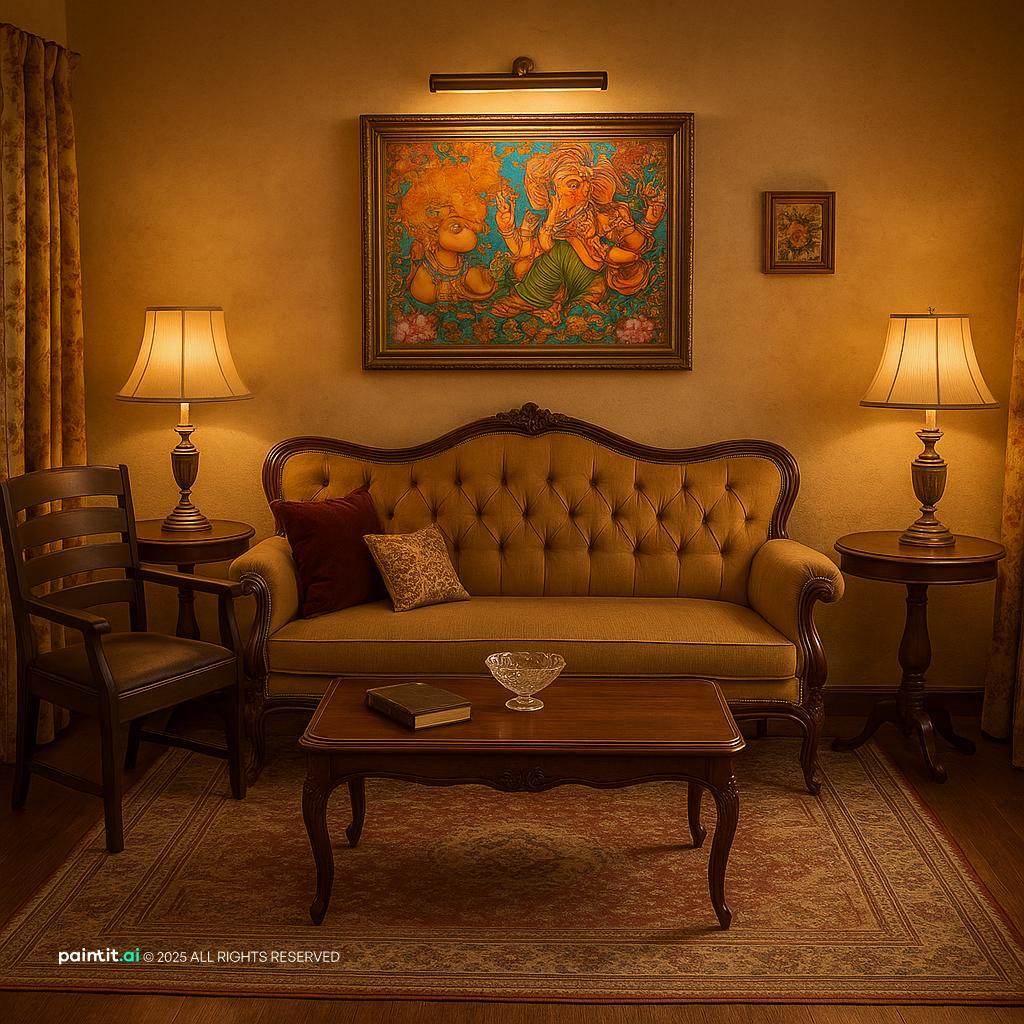 Middle Class 1940s Living Room - Vintage Home Inspiration | Paintit.ai - 21