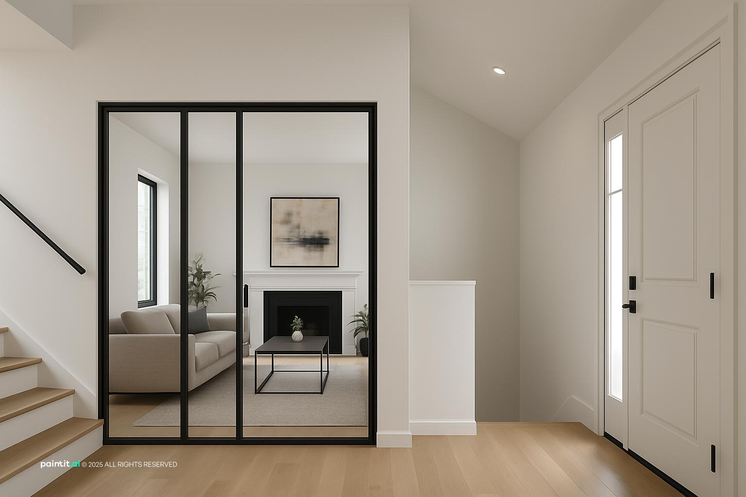 No Foyer Small Living Room - Design Solutions | Paintit.ai - 3