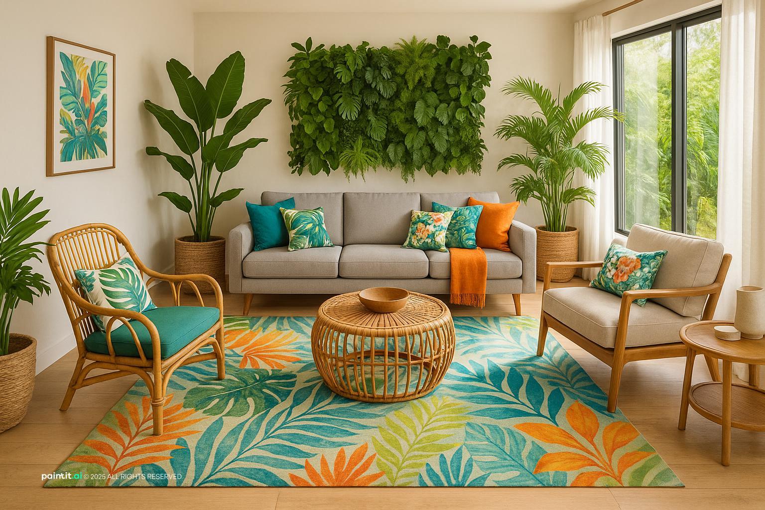 Zebra Shades Living Room - Modern Window Treatments | Paintit.ai - 37