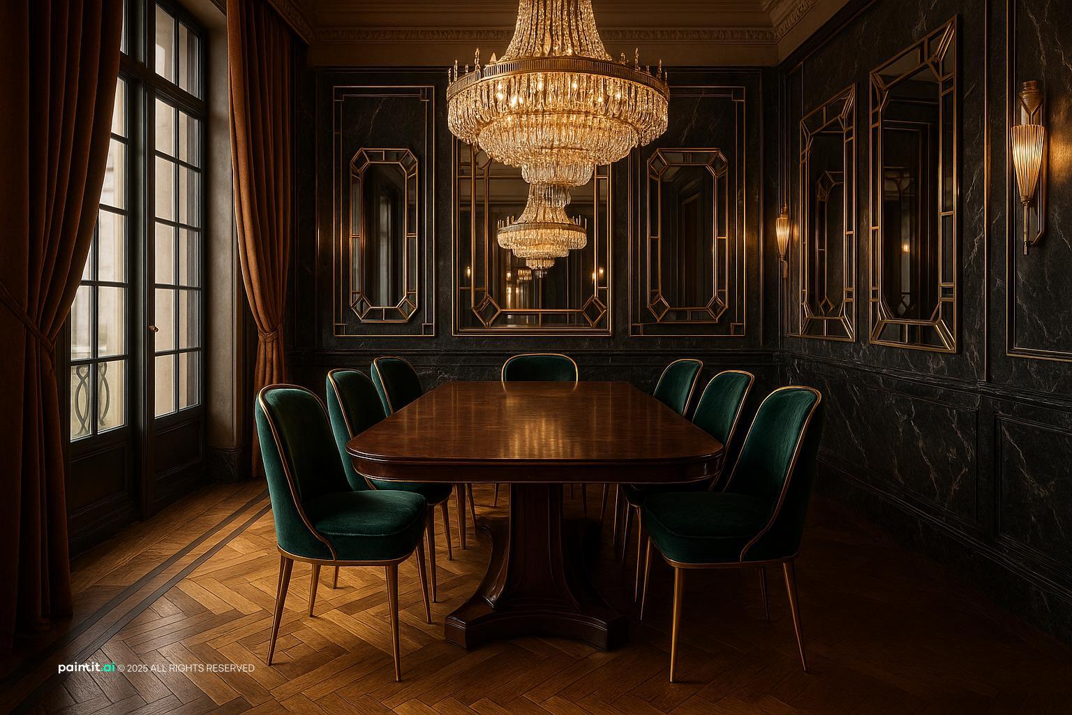 1930s Art Deco Dining Room for 1930s Interior Design Style