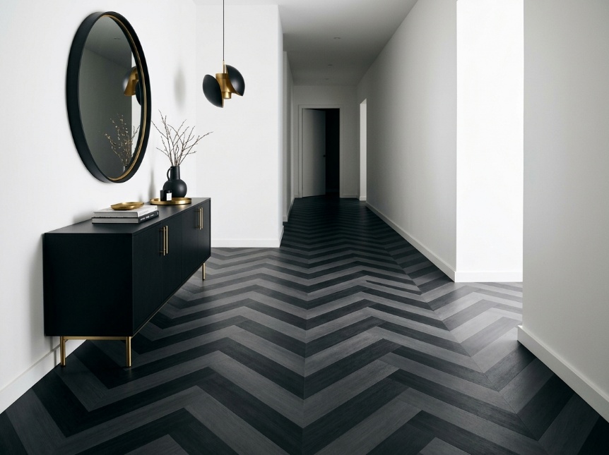 Chevron in Deep Charcoal