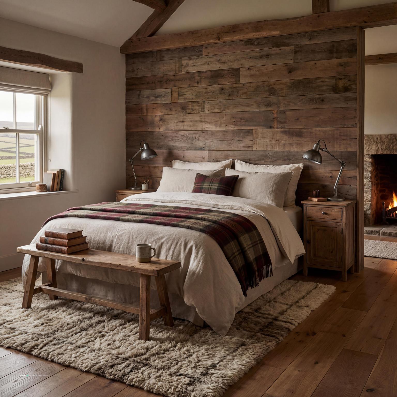 Cozy Rustic Bedroom for Country Style Interior Design Characteristics