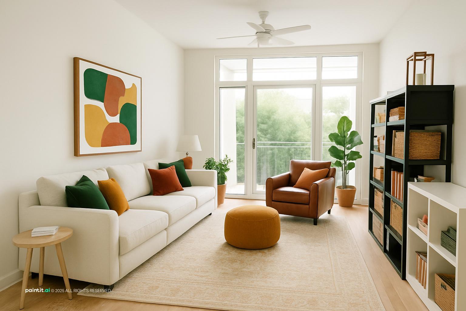 Green and Gold Living Room: Design Ideas | Paintit.ai - 14