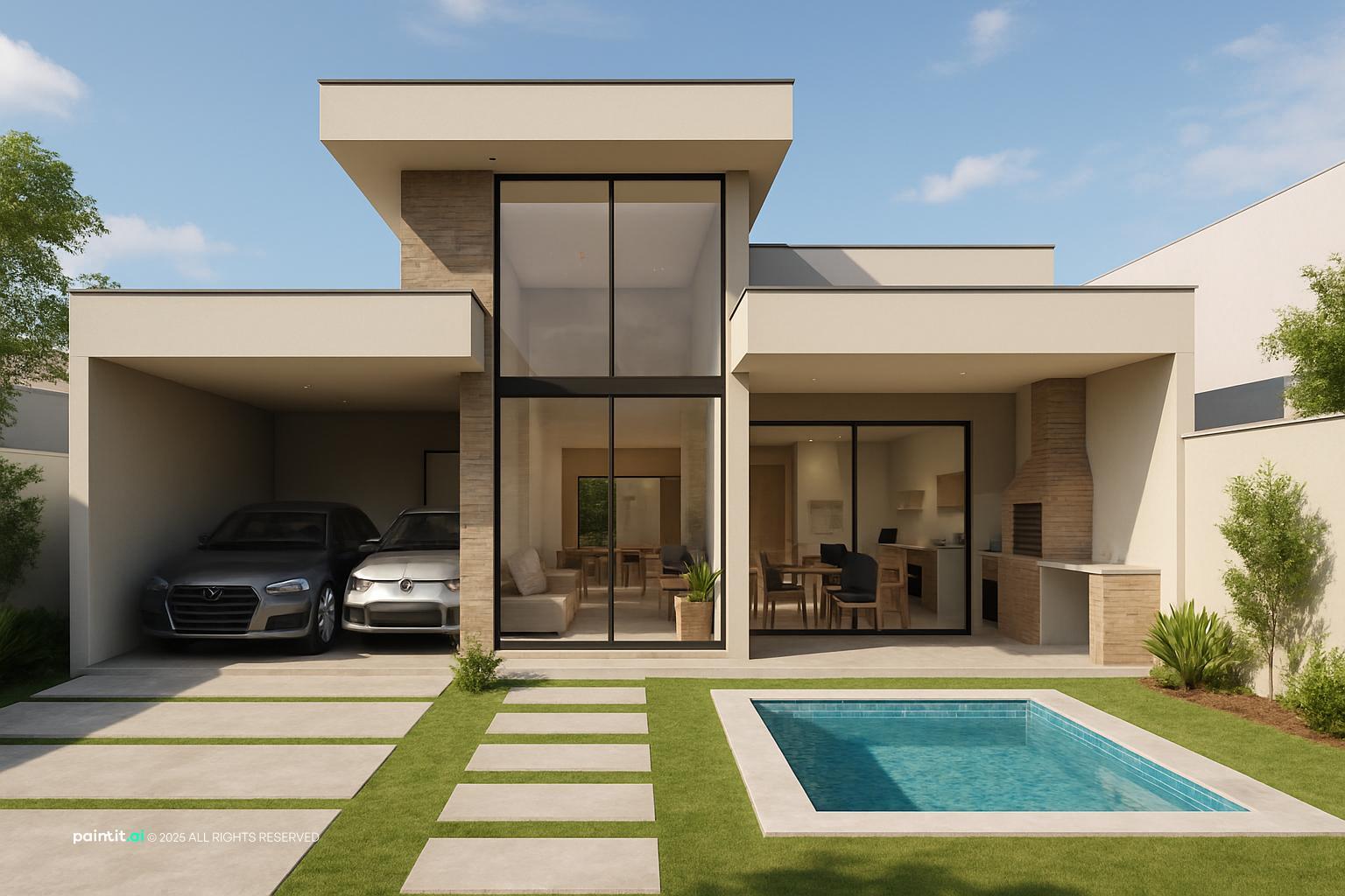 Workstation in Living Room - Design Solutions | Paintit.ai - 23