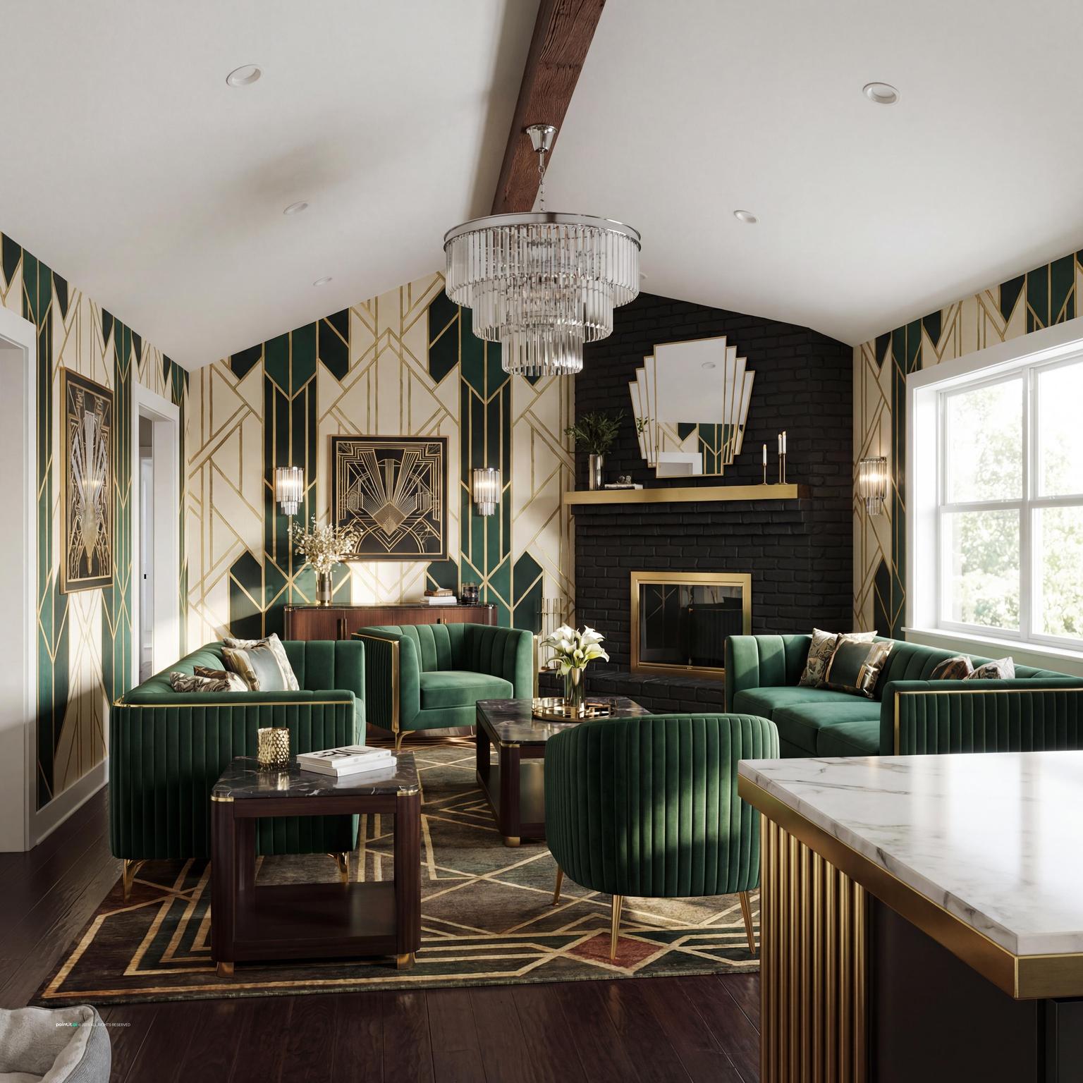 1920s Art Deco Living Room: Interior Design Ideas | Paintit.ai - 29