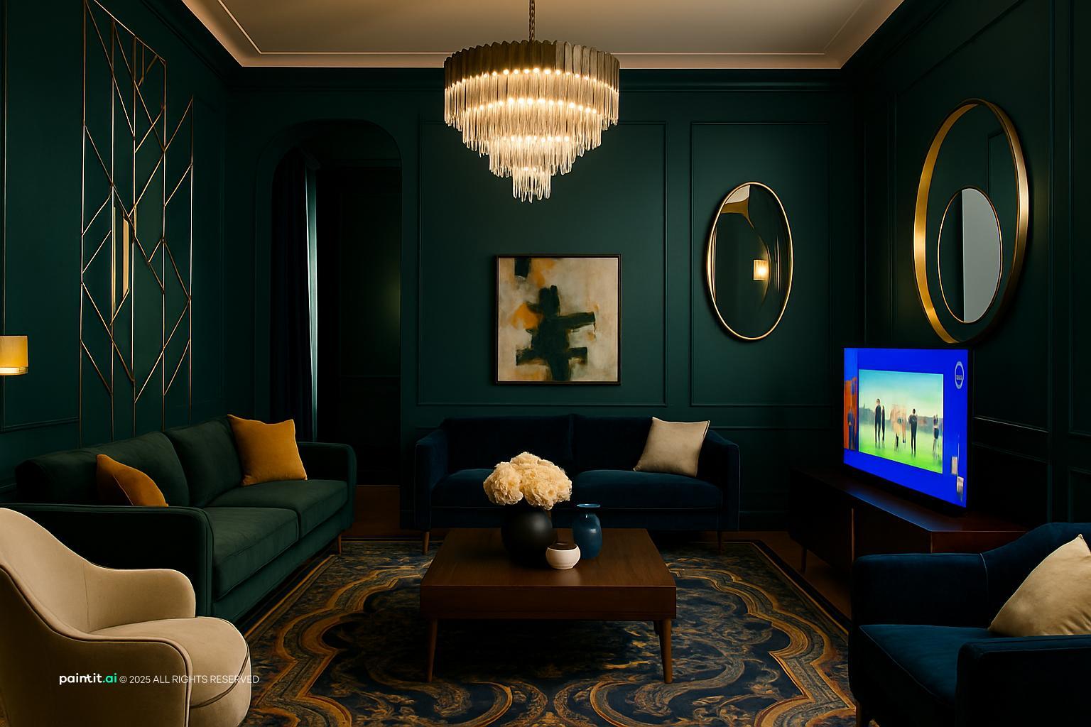 White Gold Living Room - Luxurious Decor Ideas | Paintit.ai - 14