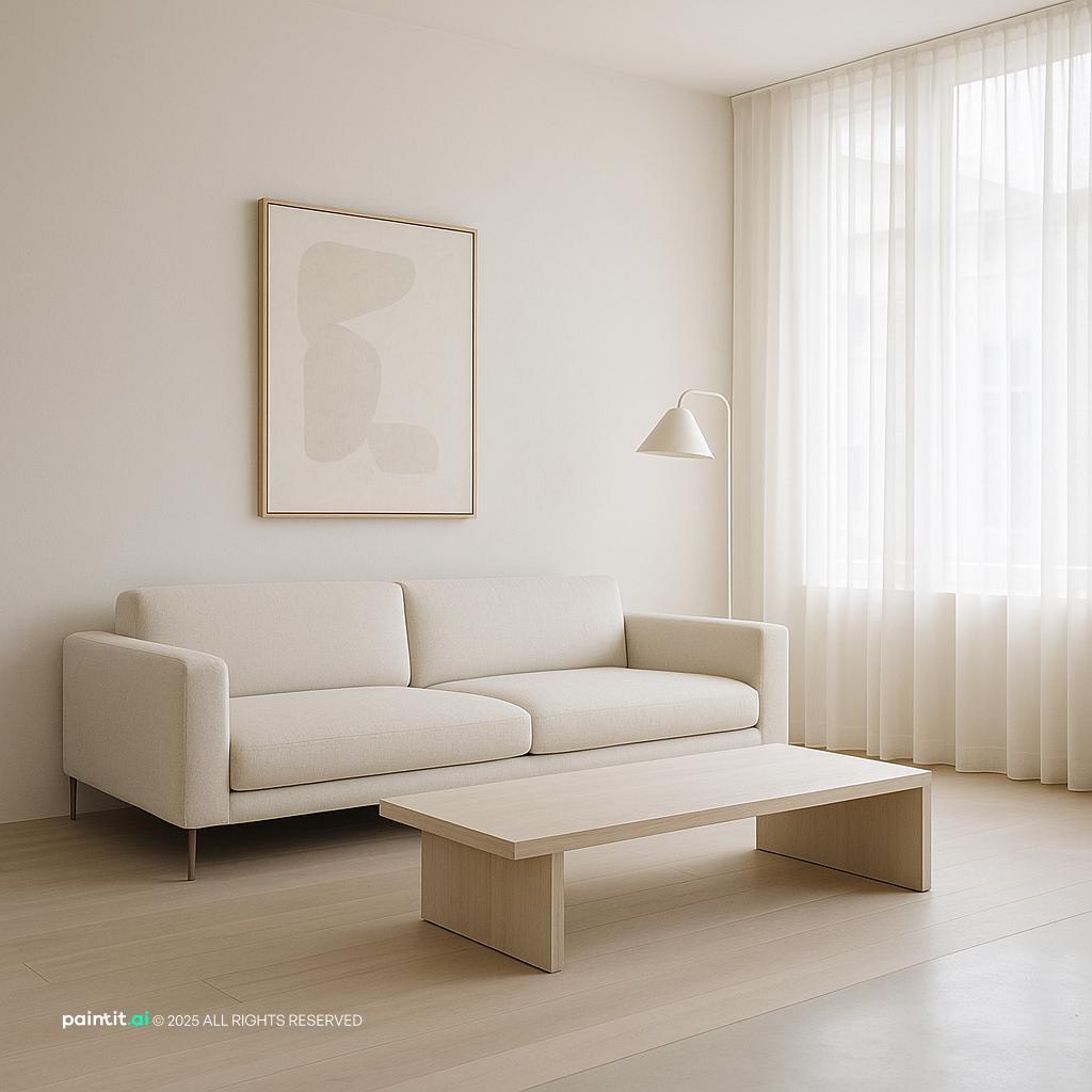 Modern minimalist living room design, featuring clean lines and uncluttered spaces to enhance the flow and aesthetic of long living room ideas.