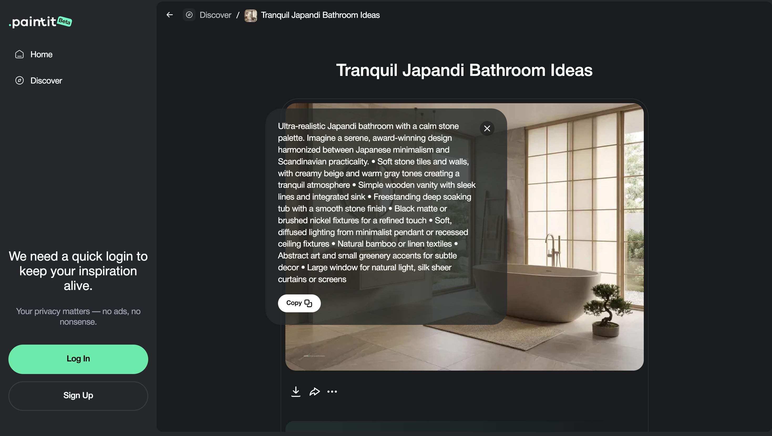 Bathroom prompt cards paired with multiple bathroom visualization directions