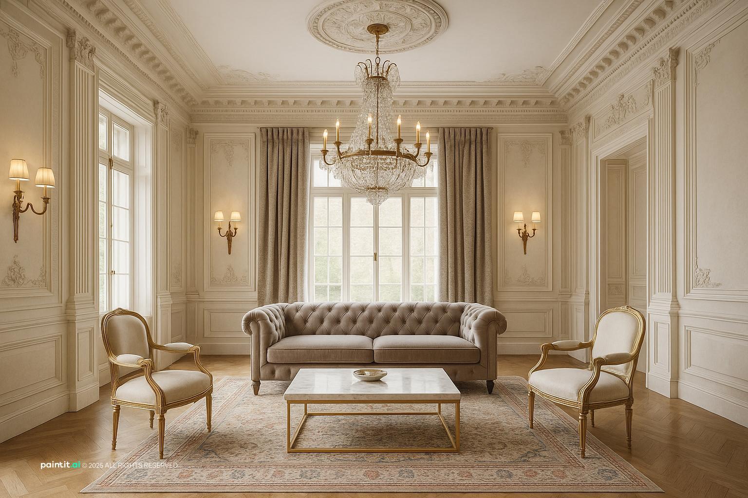 English neoclassical room design for English style interior design