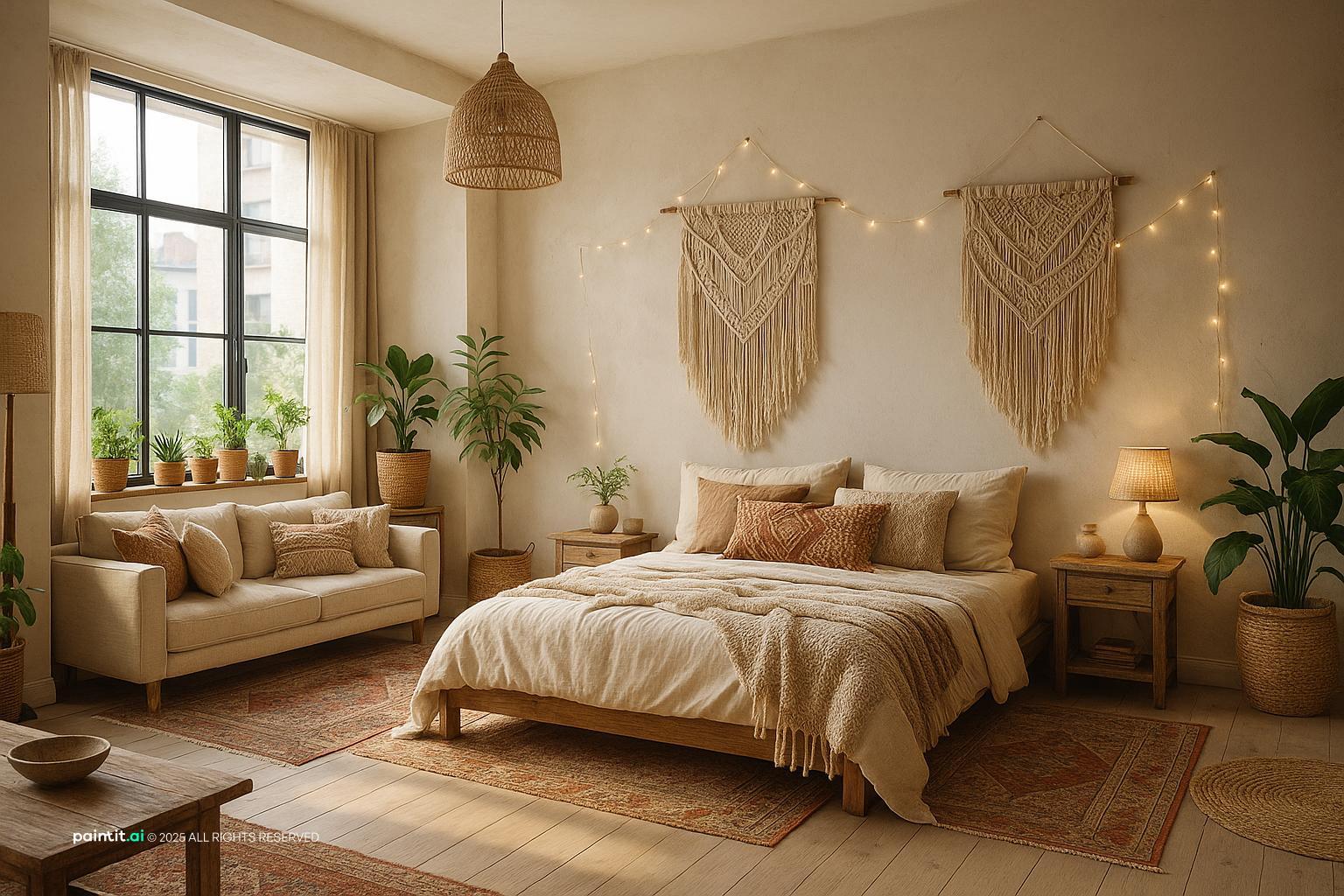 Stunning Bohemian Bedroom with Layered Textiles for Bohemian Style Interior Design Characteristics