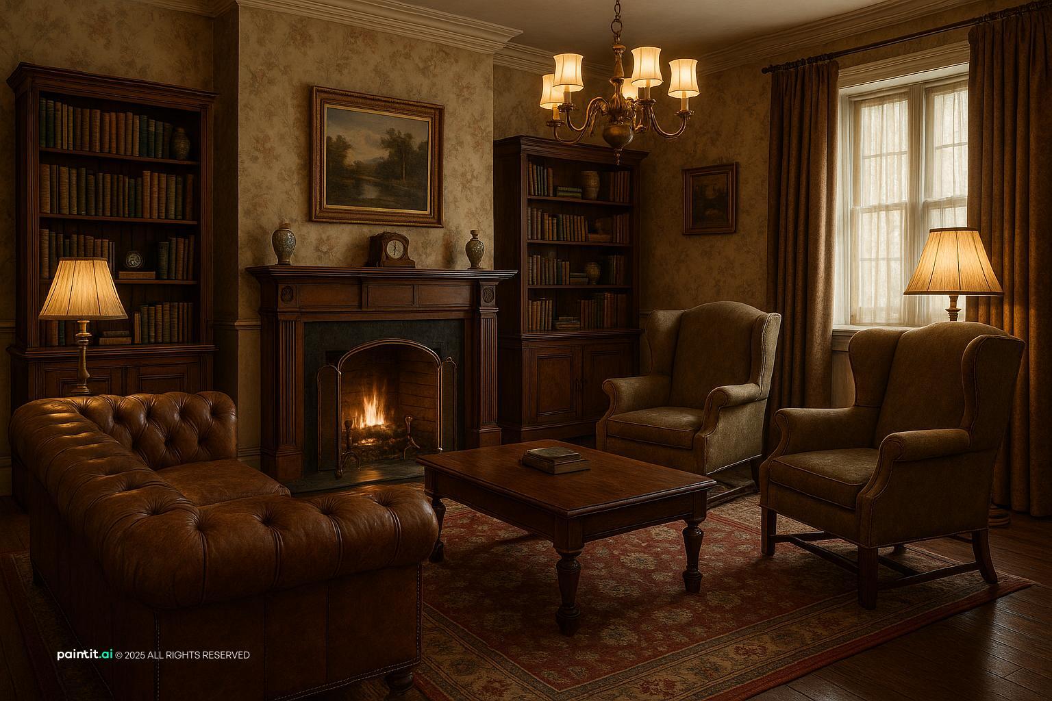 Spooky Halloween Living Room - Haunted Home Styling | Paintit.ai - 16