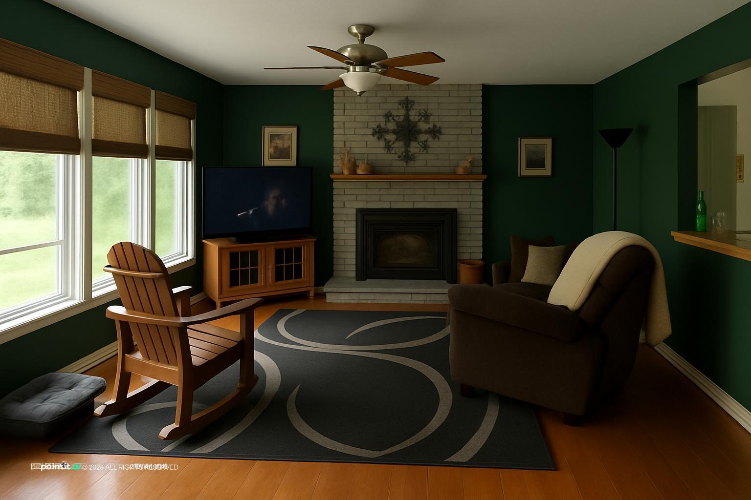 Victorian Dark Green Living Room: Elegant Decor Ideas | Paintit.ai - 6