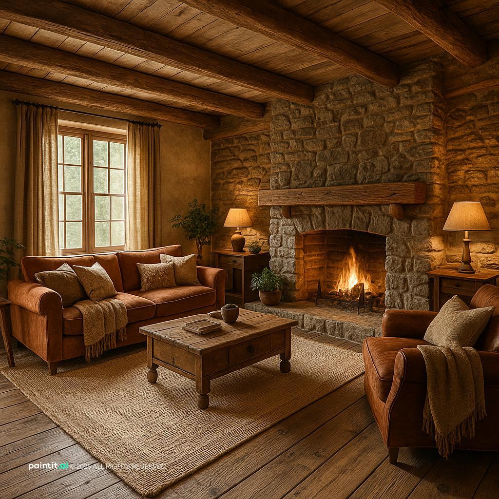 Rustic Room with Natural Wood Accents for Pacific Northwest Interior Design Style