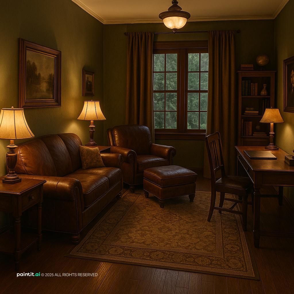 Victorian Dark Green Living Room: Elegant Decor Ideas | Paintit.ai - 15