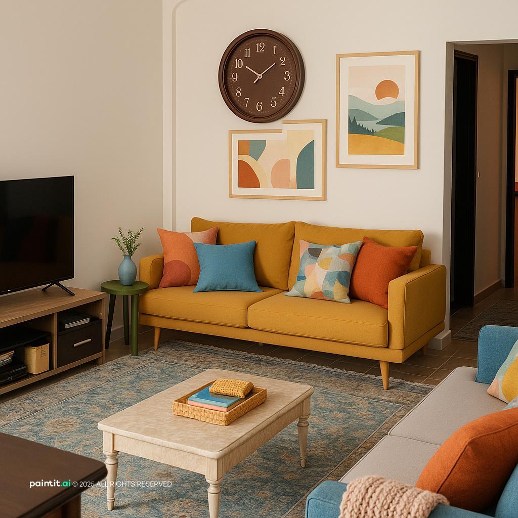 Yellow Living Room - Bright Decor Concepts | Paintit.ai - 18