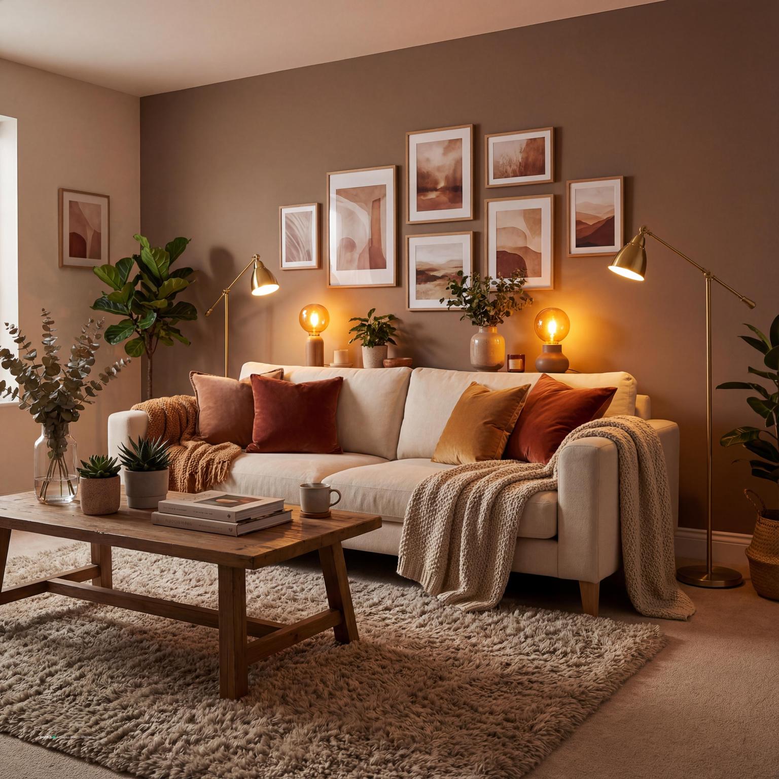 Cozy 1980s living room design featuring overstuffed sofas, warm lighting, and a welcoming atmosphere, perfect for family gatherings.