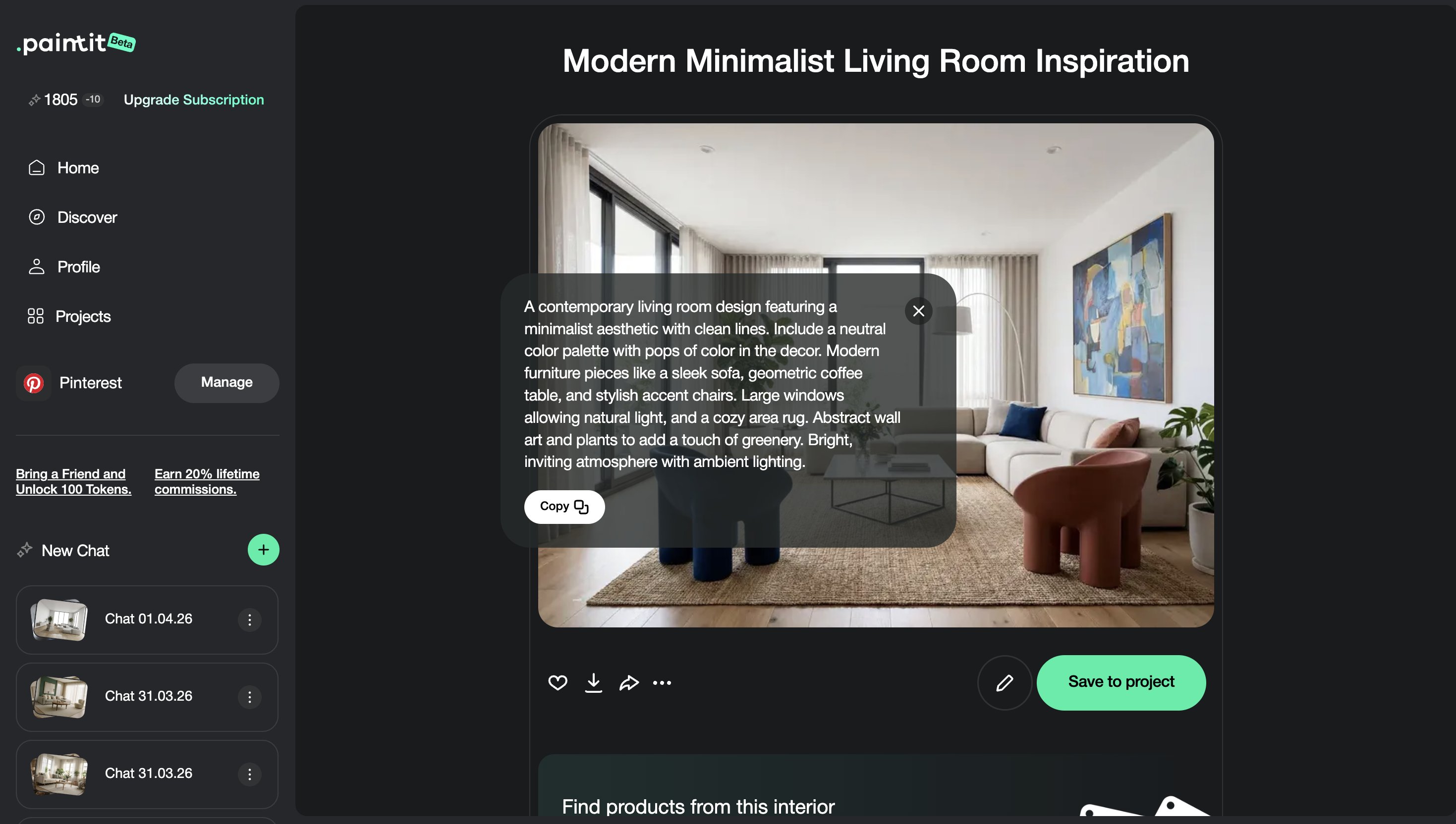 Designer prompt cards paired with multiple client concept directions in Paintit.ai